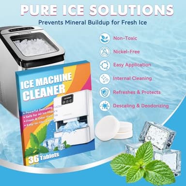 Ice Machine Cleaner, 36 Pack Ice Maker Cleaner Compatible with Frigidaire, Opal, GE Profile, Kitchenaid, Nickel Safe Scale Remover for Countertop, Nugget Ice Makers, 1-Year Supply Descaler - Image 2