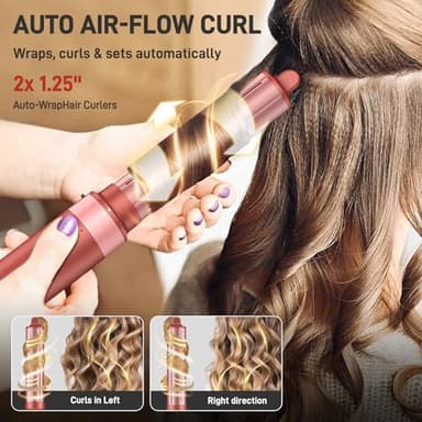 MESCOMB 5 in 1 High-Speed Hot Air Styler - Professional Frizz-Free Hair Dryer Brush, Fast Drying Hair Dryer, No Heat Damage Air Styler Wrap - Curl, Volumize, Straighten with Travel Bag - Image 4