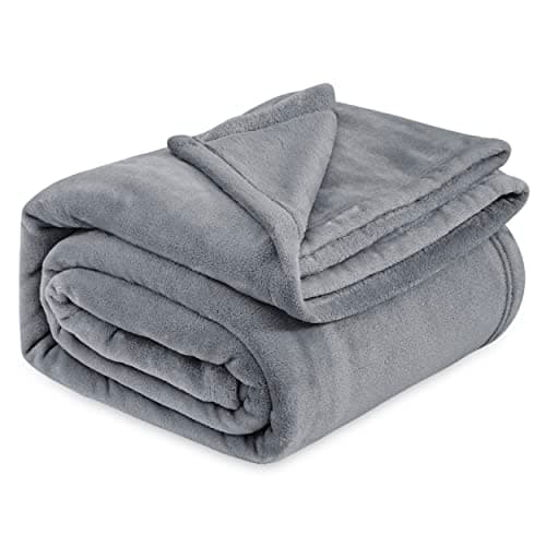 Bedsure GentleSoft Fleece Bed Blankets Queen Size Grey - Soft Lightweight Plush Fuzzy Cozy Luxury Fall Blanket Microfiber, Room Home Decor Gifts for Women and Men, 90x90 inches - Image 1
