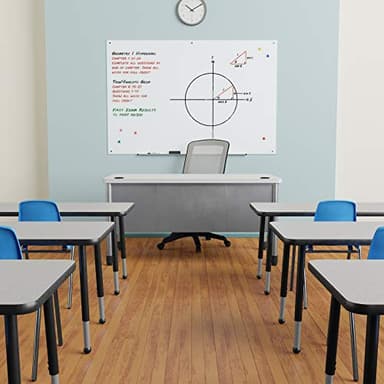 Amazon Basics Glass Dry-Erase Board, Magnetic Frameless Whiteboard, 72W" x 48H", Magnetic White - Image 7