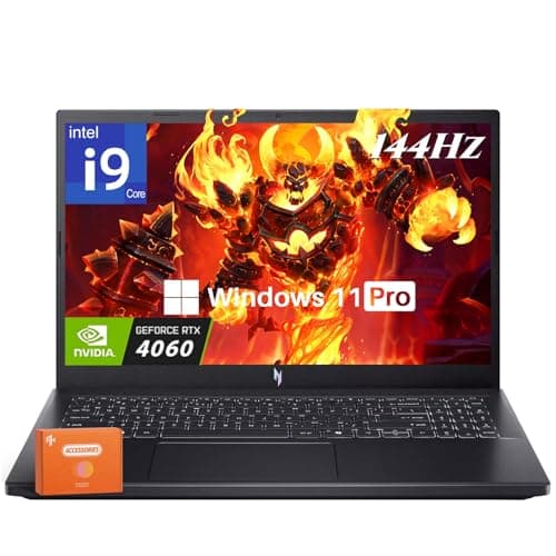 acer Nitro V 15 Gaming Laptop, Intel i9-13900H Up to 5.4GHz, GeForce RTX 4060, 15.6" 144 Hz IPS Display, 64 GB DDR5, 2 TB SSD, Wi-Fi 6, Backlit Keyboard, Windows 11 Pro, Gaming Mouse, 256GB UFD - Image 1