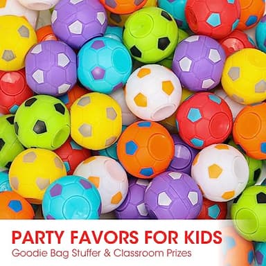 AZEN 96 Pcs Soccer Party Favors for Kids 4-8 8-12, Mini Fidget Spinners Soccer Ball Toys, Goodie Bags Stuffers for Birthday Party, Treasure Box Toys for Classroom, Return Gifts for Kids - Image 3
