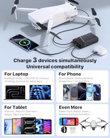 Portable Charger 20000mAh, 22.5W PD 3.0+QC 4.0 Super Fast Charging Power Bank, Cooler Aerospace Metal Case for iPhone 17 16 15 14, 13 Android, iPad, Samsung Google Tablet & More, Travel Essential - Image 6