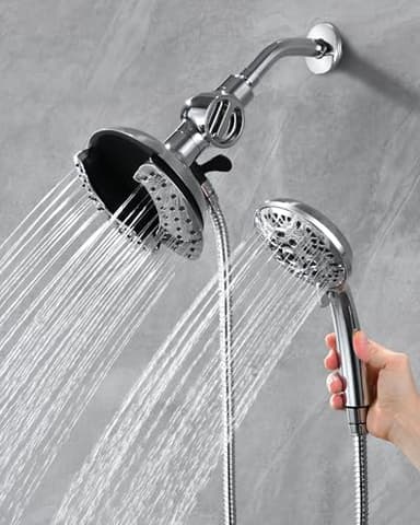 INAVAMZ 2-in-1 Filtered Shower Head with Handheld: Dual Shower Heads with Rain Shower & Handheld Shower Head, 10-Mode Detachable Shower Head with Massage Spray, Shower Trim Systems - Image 2