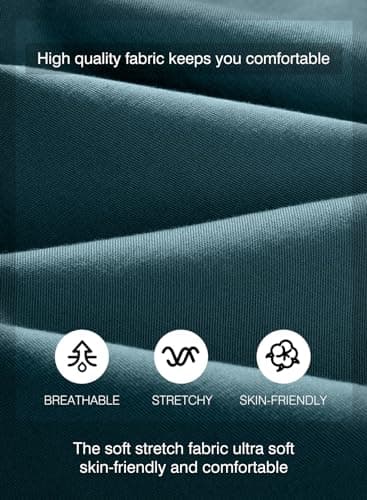 JMIERR Mens Casual Joggers Pants - Cotton Drawstring Chino Cargo Pants Twill Track Jogging Sweatpants Travel Essentials with Pockets, M, Teal - Image 4