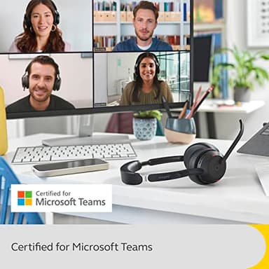 Jabra Evolve2 55 Stereo Wireless Headset - Features AirComfort Technology, Noise-Cancelling Mics & Active Noise Cancellation - MS Teams Certified, Works with Other Platforms - Black - Image 9