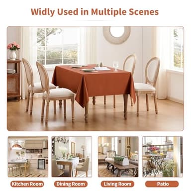 Veblandy Rectangle Tablecloth Weaved Textured Water Resistant Spill Proof Table Cloth, Decorative Fabric Wrinkle Free Table Cover for Events and Dinner, 52 x 70 Inch, Rust - Image 7