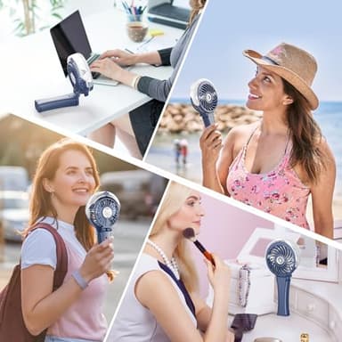 HandFan Upgraded Portable Handheld Misting Fan, Rechargeable Personal Mister Fan, Spray Water Mist Fans, Foldable Mini Cooling Hand Fans for Summer Beach Travel Concerts, Gifts for Women(Royal Blue) - Image 8