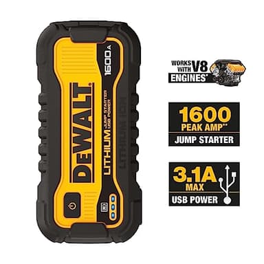 DeWalt DXAELJ16 1600 Peak Amp Jump Starter Battery Booster with USB Power Station - Image 4