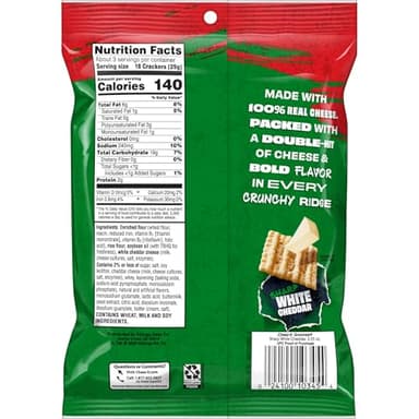 Cheez-It Grooves Crunchy Cheese Crackers, Snack Crackers, Lunch Snacks, Sharp White Cheddar (6 Pouches) - Image 3
