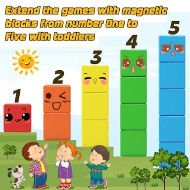 48PCS Magnetic Blocks for Toddlers Toys, Large Magnetic Cube Toy for Sensory STEM Education Preschool Magnet Toys for 3 4 5 6 Year Old Boys and Girls, Compatile with Mine Magnet World - Image 3