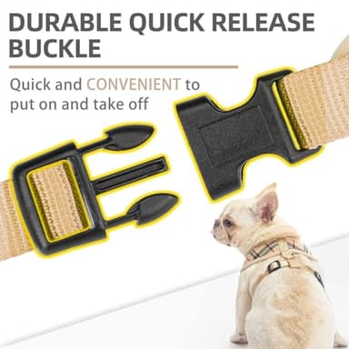 Pupteck Soft Mesh Dog Harness Sized and Leash Set Pet Puppy Cat Comfort Padded Vest No Pull Harnesses, Beige, Medium - Image 4