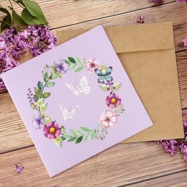 Giiffu Paper 3D Flower Basket Pop Up Greeting Card with Envelope, Happy Birthday Card for Women Mom Wife, All Occasion Greeting Cards for Valentine's Day, Mothers day, Anniversary - Image 9