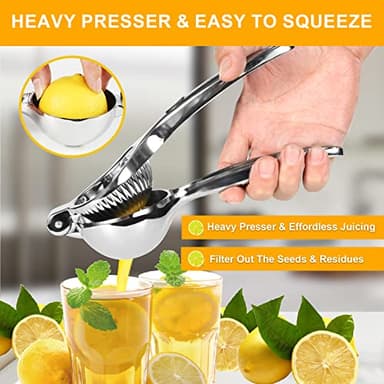 TEZZ Premium Lemon Squeezer, Large Heavy Duty Handhelp Juicer for Lemon, Metal Hand Press Citrus Juicer, Lime Squeezer Bar Tool, Manual Citrus Press - Image 2