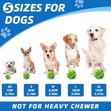 SHAKE AND LAUGH Dog Toys Ball, Interactive Dog Ball, Shaking with Gibbering Sound, for Training & Herding, S, 3.14 in (8 cm) - Image 5