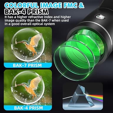40x60 Monocular Telescope with Smartphone Adapter, High Powered BAK4 Prism FMC Monocular for Adults, Compact Low Light Vision Telescope for Wildlife, Hunting, Camping, Travel & Outdoor Adventures - Image 3