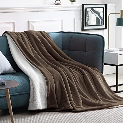 Walensee Sherpa Fleece Blanket (King Size 108”x90” Brown) Plush Throw Fuzzy Super Soft Reversible Microfiber Flannel Blankets for Couch, Bed, Sofa Ultra Luxurious Warm and Cozy for All Seasons - Image 1