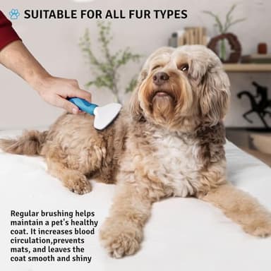 Poodle Pet Slicker Brush - For Dogs, Cats, and Rabbits - Removes Matted Fur, Knots, and Loose Hair - Suitable for Grooming Doodles and Goldendoodles with Short or Long Hair - Image 6