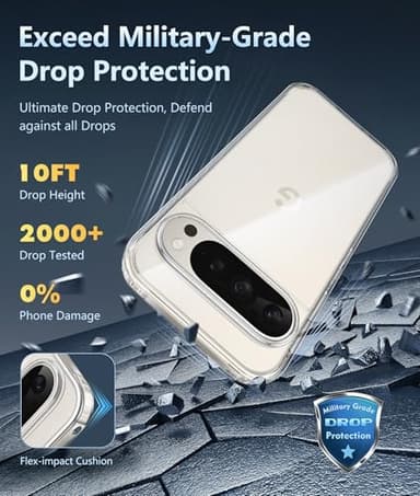 FNTCASE for Google Pixel-10-Pro XL Case: Clear Pixel 9 Pro XL Phone Cases with Screen Protector Slim Rugged Cell Cover Transparent Anti Yellowing Shockproof Protective (Clear) - Image 4