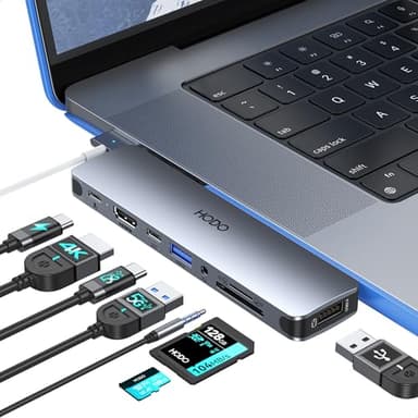 USB C Adapter Hub for MacBook Pro Air 2025-2018, Mac Adapter Multiport for MacBook 13" 15" 16", Mac Accessories Hub 8 in 2 with HDMI Thunderbolt 3 USB-C USB 3.0 2.0 SD/TF Card Reader - Image 1
