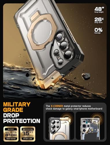 SUPCASE for Samsung Galaxy S25 Ultra Case with Stand (Unicorn Beetle Grip), [S Pen Friendly] [Compatible with MagSafe] [Military-Grade Protection] Magnetic Translucent Back Phone Case, Desert - Image 4