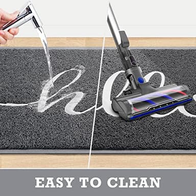 CozyBounty Door Mat Hello Mats Outdoor Indoor Non-Slip Doormat for Entryway Low-Profile Floor Mat for Yard, Garage, High Traffic Areas (32"x20", Grey) - Image 5