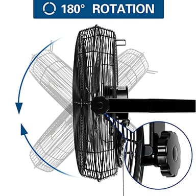 BILT HARD 18 inch Industrial Wall Fan, 4300 CFM, 3-Speeds High Velocity Wall Mount Fan with Sealed Motor, Heavy Duty Metal Barn Fans, 2 Pack - Image 5