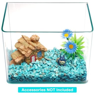 WAYBER 2 Lbs/920g Green Turquoise Decorative Stones Irregular Aquarium Pebbles Crystal Rocks Quartz Gravels for Fish Turtle Tank/Succulent Plants/Air Plants Decoration (Fill 2 Cups) - Image 5