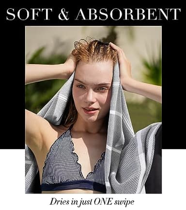 Antfuny 2 Packs Turkish Beach Towels Vacation Essentials Quick Dry Sand Free Oversized Bath Pool Swim Towel Extra Large XL Big Blanket Adult Travel Cruise Accessories Must Haves Clearance Stuff - Image 6