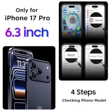 Temdan Compatible with iPhone 17 Pro Case,Waterproof Built-in Screen & Camera Protector IP68 Underwater Full Body 17FT Military Dropproof Shockproof Phone Case 6.3"-Black/Clear - Image 8