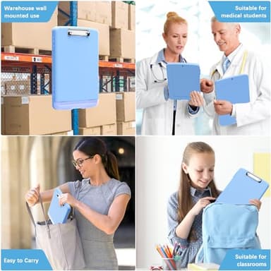 Hongri Clipboard with Storage with Pen Holder, Folder Nursing Clip Board 8.5 x 11 Foilo-Side Opening, High Capacity, Light Weight for Teachers, Classroom. Size 14 x 9.6 x 1.2 in(Blue) - Image 7