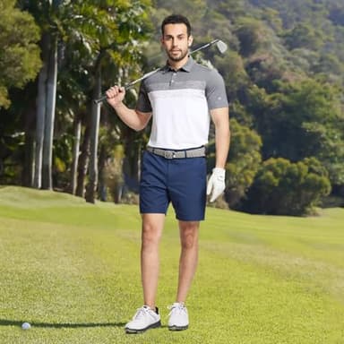 M MAELREG Golf Polo Shirts for Men Regular Fit Short Sleeve Lightweight Chest Print Business Casual Collared Shirt A- White - Image 2