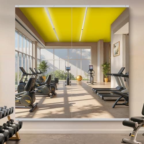 InfiniGlass Home Gym Mirror - 80x40 Inch, 2PCS Frameless Tempered Glass Full Body Mirror for Wall Mount - Ideal for Yoga, Workout, Bedroom, Dance Studio (Silver) - Image 1