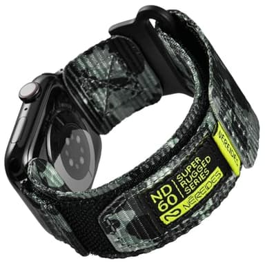 Nereides Compatible with Apple Watch Series 10 Band Series 9/8/7/6/5/4/SE/SE2/SE3, Nylon Sports Strap with Woven Design for 42mm/40mm/41mm/38mm (L, Green Came) - Image 1