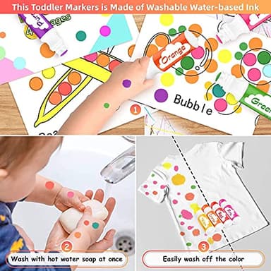 Dot Markers for Toddlers Kids Preschool, Bingo Daubers Washable Art Markers 8 Colors, Toddlers Arts and Crafts Supplies, Kids Painting Drawing Coloring Supplies, Dot Paint Craft Kit Preschool Learning - Image 6