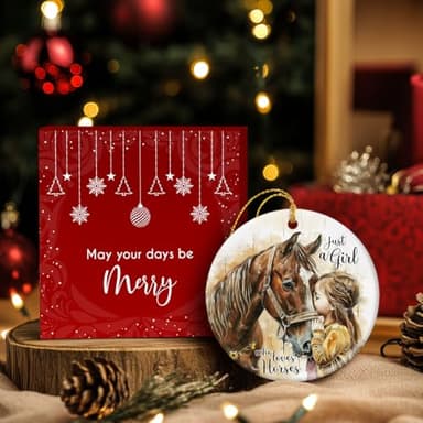Tiny Detalles Horse Ornaments 2025 for Girls, Just A Girl Who Loves Horses, Rustic Farmhouse Decor, Xmas Hanging Tree Decorations - Image 5
