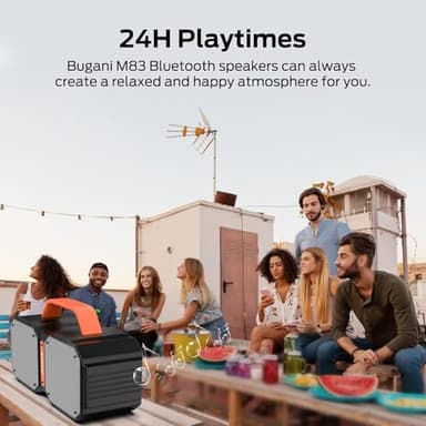 BUGANI Shock Bluetooth Speakers, Bluetooth 5.4, Waterproof, Portable Wireless Speakers, 60W Super Power, Suitable for Family Gatherings and Outdoor Travel, Outdoor Speaker - Image 4
