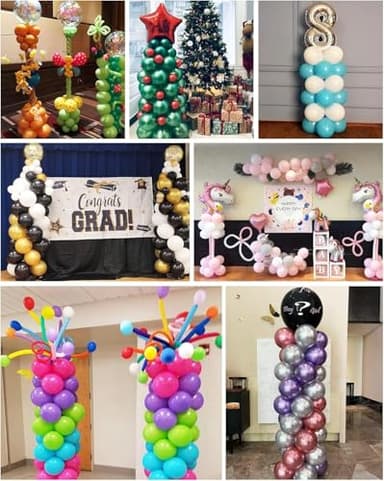 YALLOVE Balloon Column Stand Kit, 2 Sets of 7 Feet Height Adjustable Balloon Tower Pillar with Reusable Metal Telescopic Design for Birthday, Wedding, Baby Shower, Graduation Party Decoration - Image 7