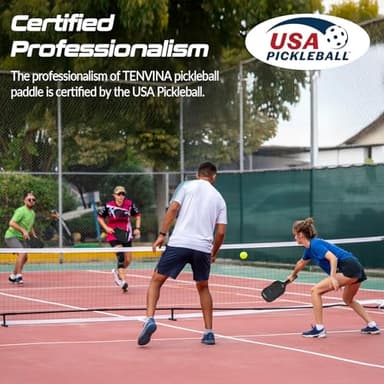 NHYHN TENVINA Pickleball Paddle, Multi-Layer T700SC Friction Carbon Fiber Pickleball Paddle, 16MM Thicknesses, Strong Power and Spin Surface of USAPA Approved Pickle Ball Paddle - Image 7