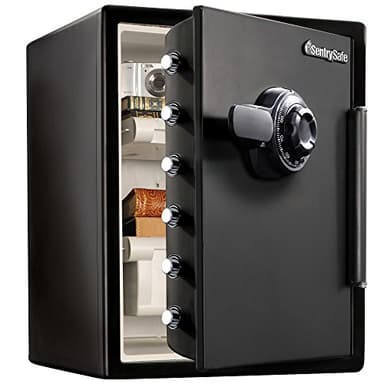 SentrySafe Black Fireproof Waterproof Floor Safe with Dial Combination Lock for Home or Office, 2.05 Cubic Feet, SFW205CWB - Image 1