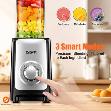 Smoothie Blender, Personal Blender for Shakes and Smoothies,12Pcs Coffee Grinder and Countertop Blenders Combo for Kitchen, Portable Smoothie Blenders with 10oz/17oz x2/23oz Cups (BLACK) (black2) - Image 3