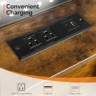 VINGLI Floating Bed Frame Queen with USB Charging Station/LED Lights, 14'' Platform Bed Frame Heavy Duty Metal Bed Queen Size for Kids Teens & Adults, No Box Spring Needed,Black - Image 6