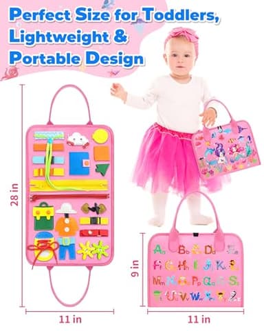 Gojmzo Busy Board Montessori Toys for Toddler Girl Birthday Gifts, Busy Book Sensory Toys for Toddlers, Learning Educational Toddler Travel Activities - Image 6