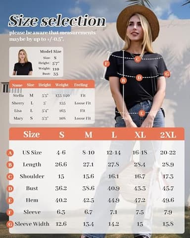 GAYHAY T-Shirts for Women - Black Short Sleeve Basic Tees Soft Crew Neck Trendy Summer Tops for Casual Outfits 2025 - Image 5