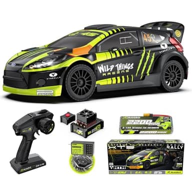 CROBOLL RLAARLO 1/10 Brushless Carbon Fiber RC Drift Cars for Adults with Gyro, Max 50 mph Fast RC Rally Car, 2.4Ghz All Terrain Remote Control Car 4x4 Hobby RTR RC Truck with 3S Battery - Image 1