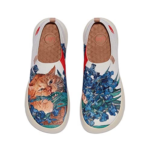 UIN x FatCatArt Collaboration Women's Art Travel Walking Shoes Slip On Casual Lightweight Fashion Sneaker Toledo ⅩⅤ Love Irises' Smell 3 (9) - Image 1