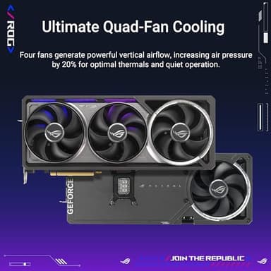 ASUS ROG Astral GeForce RTX™ 5080 OC Edition Gaming Graphics Card (PCIe® 5.0, 16GB GDDR7, HDMI®/DP 2.1, 3.8-Slot, 4-Fan Design, Axial-tech Fans, Patented Vapor Chamber, Phase-Change GPU Thermal pad) - Image 2