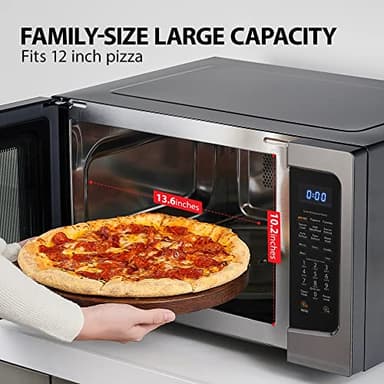 Toshiba Air Fryer Combo 4-in-1 Countertop Microwave Oven, Smart Sensor, Convection, Mute Function, Position Memory 13.6" Turntable, 1.5 Cu Ft, 1000W, Black, ML-EC42P(BS) - Image 5