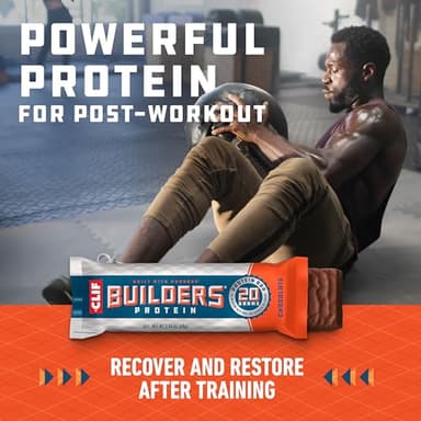 CLIF BUILDERS Protein Bars - Chocolate Flavor - 20g Plant Based Protein - Gluten Free - Non-GMO - Low Glycemic - No Artificial Sweeteners - 2.4 oz. (12 Pack) - Image 5