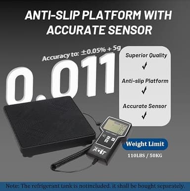 PB Motor Tech 110LBS Digital Refrigerant Charging Scale with Ultra Large LCD Screen & Portable Case, High Precision HVAC Freon Scale for Weighing Recovery Tanks - Image 5